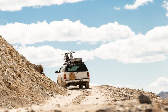 4x4 car driving at Alpine Loop, Colorado, USA