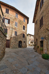 Fototapeta na wymiar Interior of the medieval village of Monticchiello in Tuscany