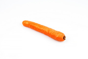 Organic single carrot isolated on white background