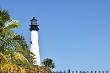 Lighthouse tower in Florida on a sunny day