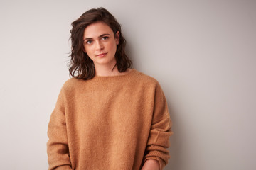 Beautiful smiling young woman isolated portrait