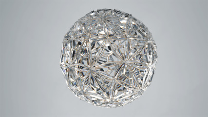 3d render of glass structure. Diamond like reflections and refractions. Beauty precious glass.
