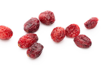 Dried cranberries isolated on white background