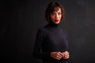 Attractive young woman studio portrait