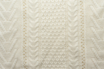 White crocheted fabric texture, crumped