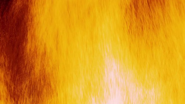 Loopable: Simulation of intense flaming fire with a multitude of sparks. Chemical combustion, hellfire, eruption, industrial production concept.