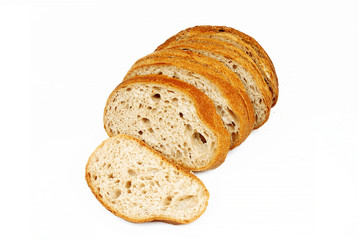 Sliced bread isolated on white background