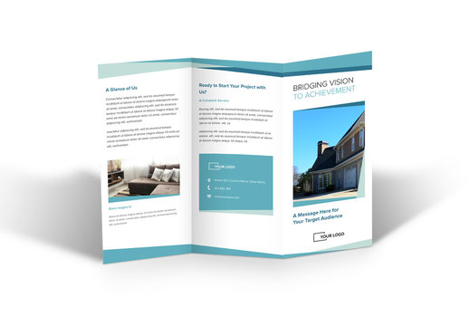 Trifold Brochure with Light Blue Accents