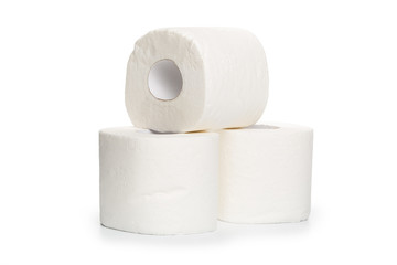 toilet paper on white background