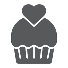 Cupcake glyph icon, cake and sweet, muffin sign, vector graphics, a solid pattern on a white background.