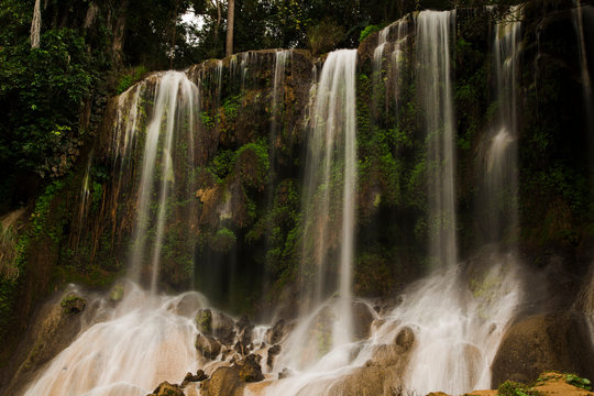 Long exposure shot of El Nicho waterfall, Cuba