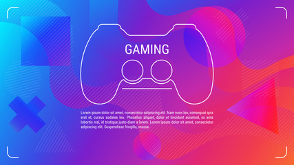 Abstract background for gamers. Game background geometric shapes. Game controller abstraction. - obrazy, fototapety, plakaty