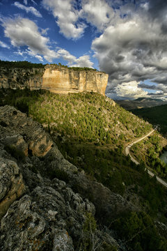 Cut lime in Peralejos of Truchas. Alto Tajo Natural Park. Guadalajara. Spain