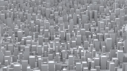 White abstract city form and city blocks