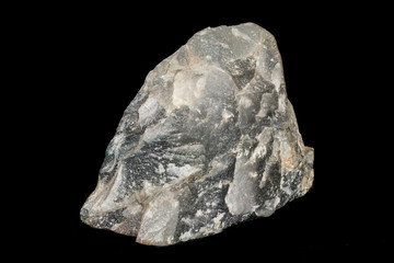 Macro stone mineral smoky quartz on a black background