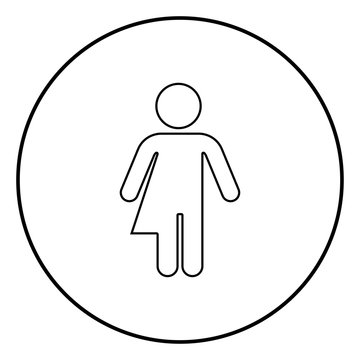 Symbol concept of gender loyalty Transvestite concept Homosexual icon outline black color vector in circle round illustration flat style image