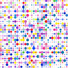 Multicolored circles on a white background.       