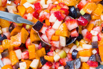 Background of healthy fresh fruits fruit salad