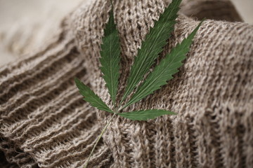 pair of socks hemp fiber fabric