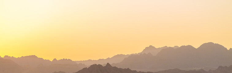 Amazing Sunrise at Sinai Mountain, Beautiful dawn in Egypt, Beautiful view from the mountain	