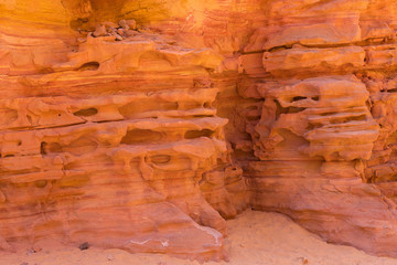 Coloured Canyon is a rock formation on South Sinai (Egypt) peninsula. Desert rocks of multicolored sandstone background.	