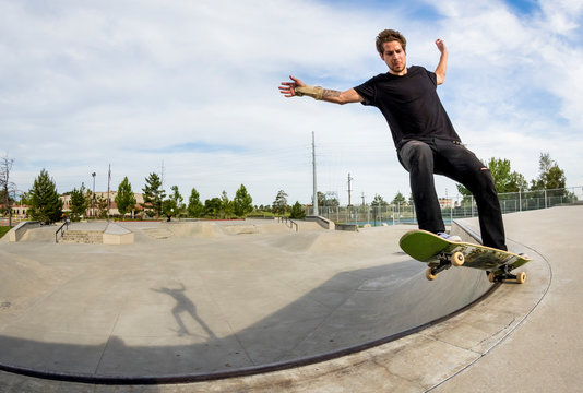 Skateboarding at Rosewood Skatepark in Salt Lake City
