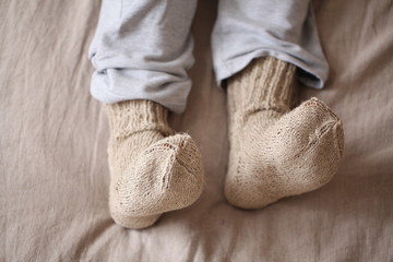 pair of socks hemp fiber fabric