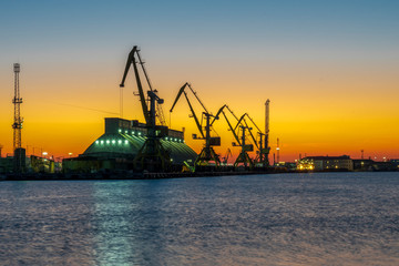 Sunset in the port