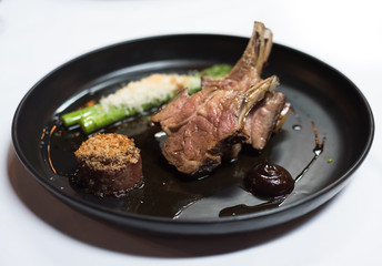lamb dish at gourmet restaurant