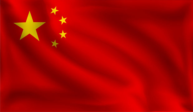 Waving the China flag, the Chinese flag , vector illustration
