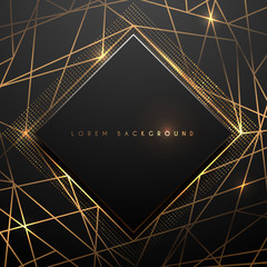 Gold and black polygonal luxury background