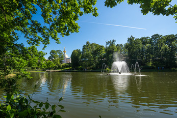 The fountain in the garden of Peterhof