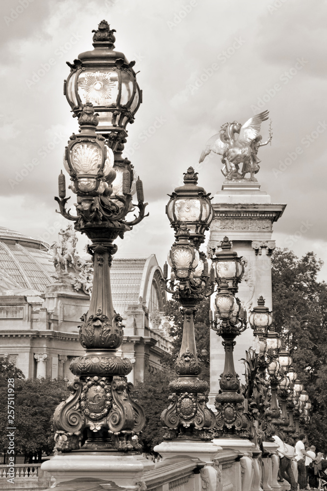 Wall mural alexandre iii bridge in paris, france