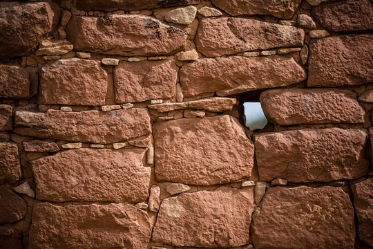 Detail of ruin wall in Hovenweep National Monument, Utah, USA