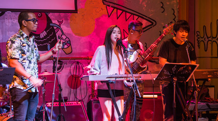 Band performing on stage