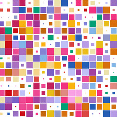 Bright colorful squares on a white background. 