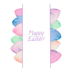Watercolor frame made with colorful Easter eggs