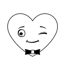 Obraz na płótnie Canvas heart male kawaii character