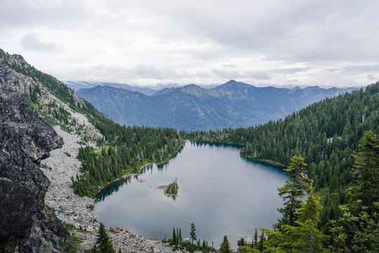 High angle view of Theseus Lake
