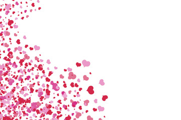 pink hearts in a random order on pink background