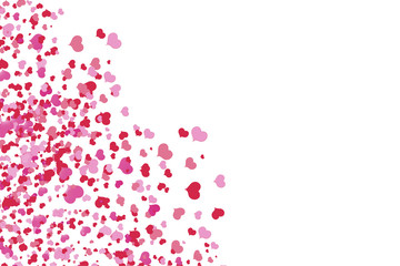 pink hearts in a random order on pink background