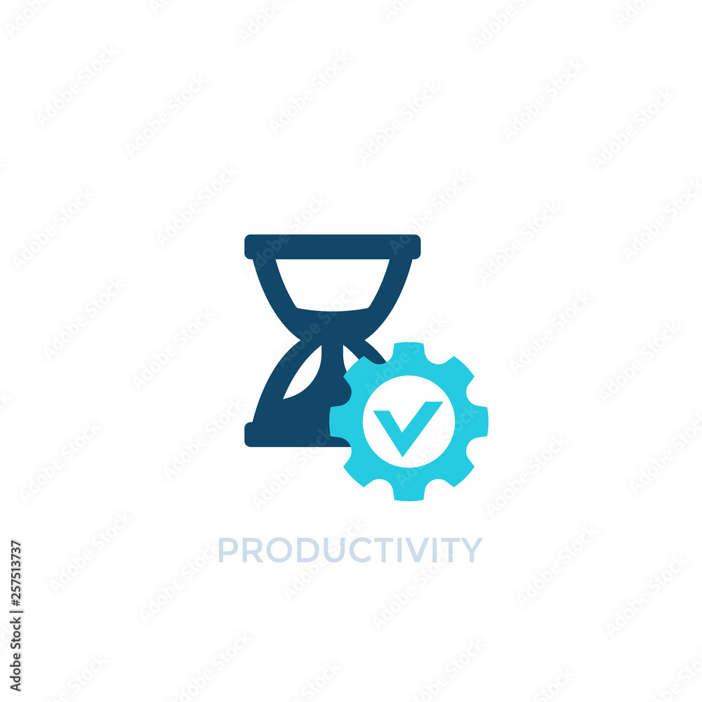 Sticker productivity, time management vector icon