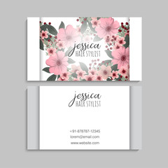 Beautiful floral design bussiness card. Vector Illustration