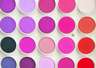 Palette of watercolors.