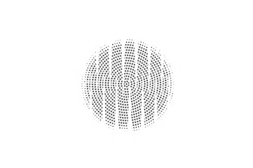 Black white blurry halftone vector background. Centered dot gradient. Defocused dotwork surface. Round dotted halftone