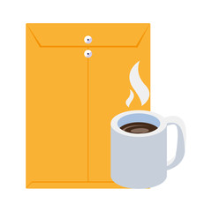 coffee cup with manila envelope