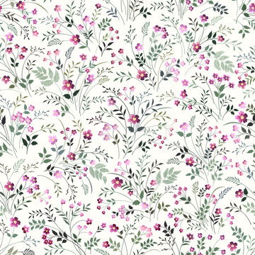 seamless floeal pattern with meadow flowers