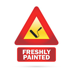 Obraz premium SIGN FRESHLY PAINTED