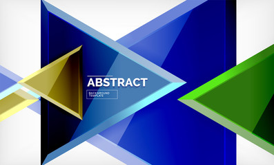 Flying triangles compostion geometric background