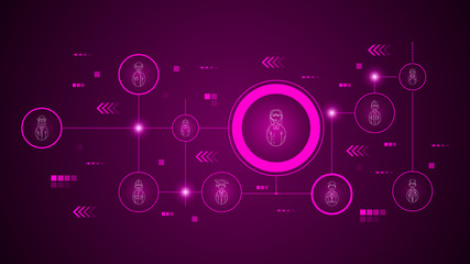 avatar female employee call center icon. From Avatars set